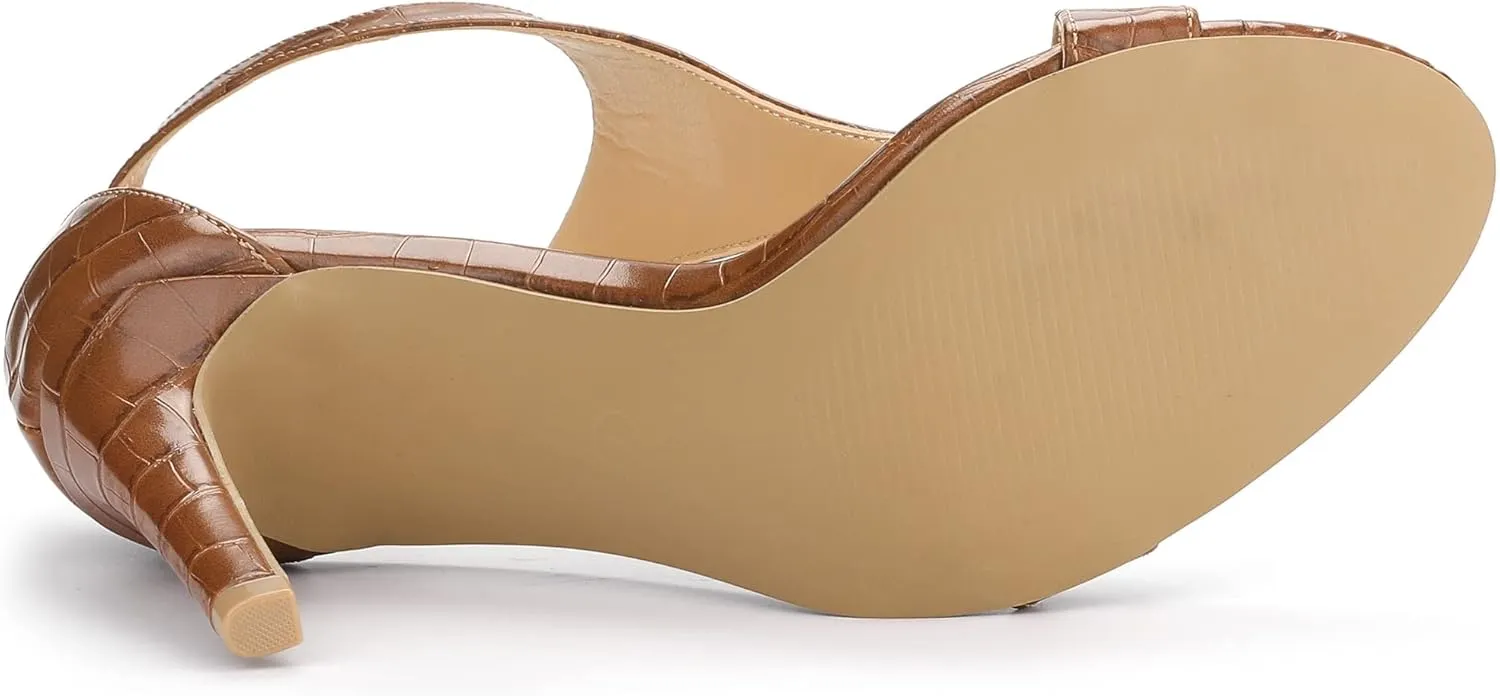 Allegra K Women's T Strap Open Toe Stiletto Heel Sandals