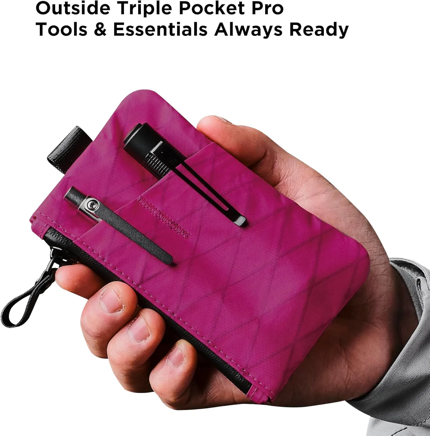 ALPAKA Zip Pouch Pro - Minimalist Zipper Wallet - with RFID Blocking ID Card Holder Wallet with Zipper for Men with Multi-tool Slot