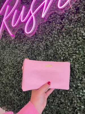 Alpha Phi Gold Embossed Wristlet