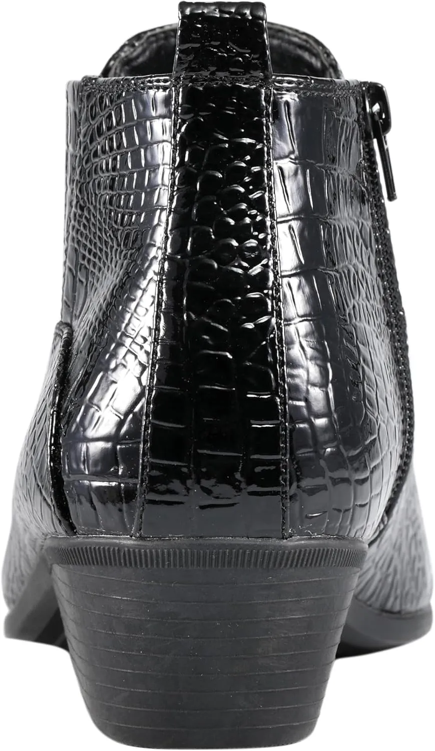 Amali Jasper Men's Fashion Ankle Boots Side Zipper Crocodile Alligator Print Pointed Toe