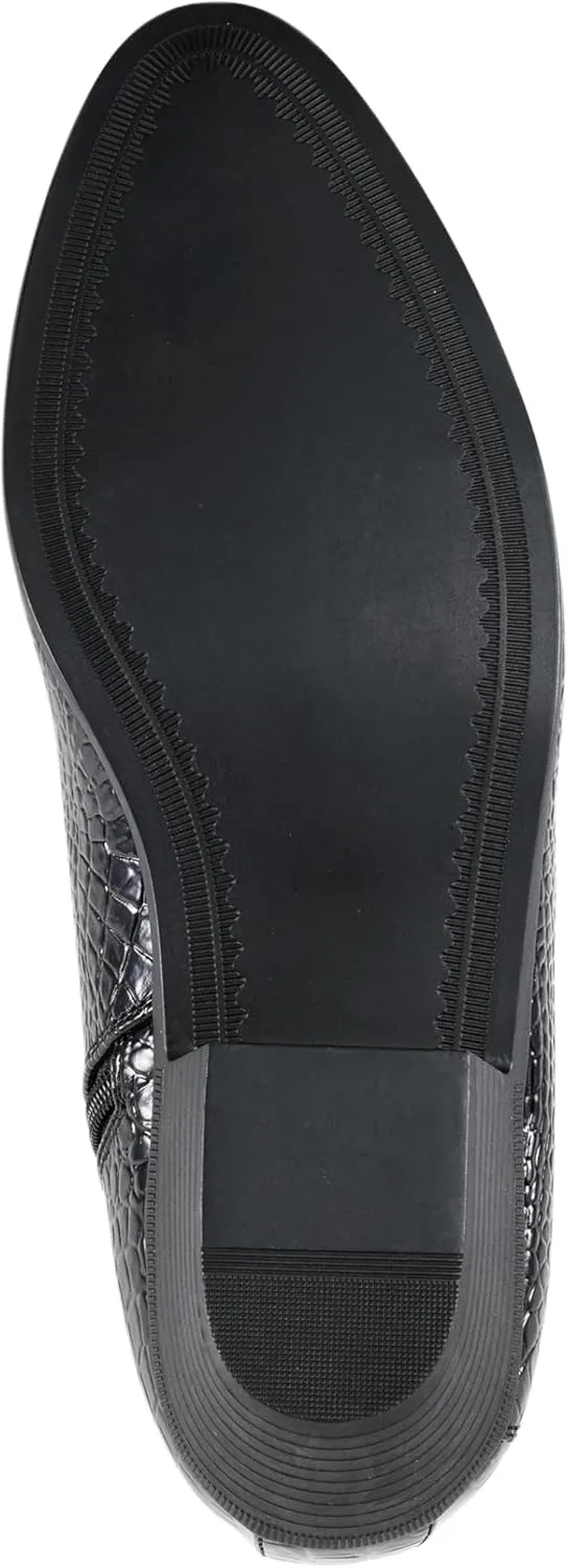 Amali Jasper Men's Fashion Ankle Boots Side Zipper Crocodile Alligator Print Pointed Toe