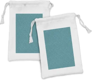 Ambesonne Floral Fabric Pouch Set of 2, Swirly Daisy Flower Branches Leaves Fragrance Season Spring Essence Petals Pattern, Small Drawstring Bag for Toiletries Masks and Favors, 9" x 6", Petrol Blue