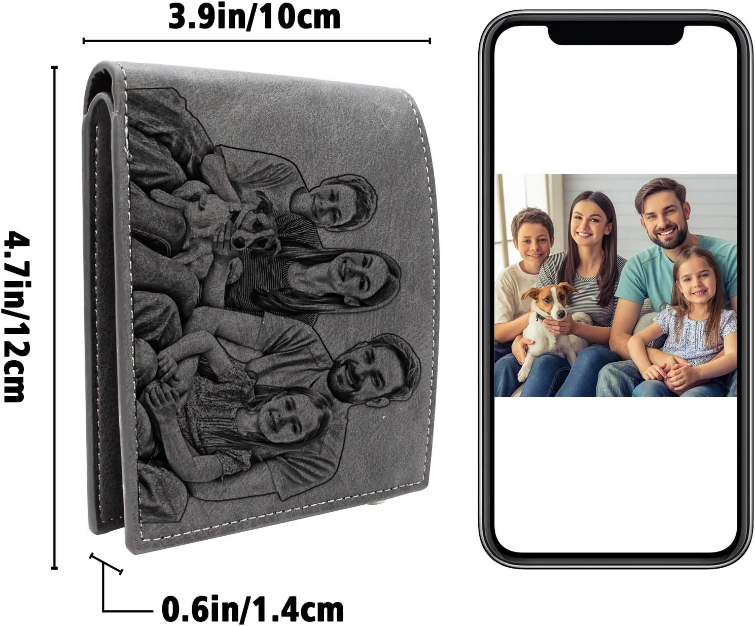 Amlion Personalized Wallets for Men,Custom Engraved Mens Photo Picture Wallet for Father,Husband,Son Boyfriend Gifts