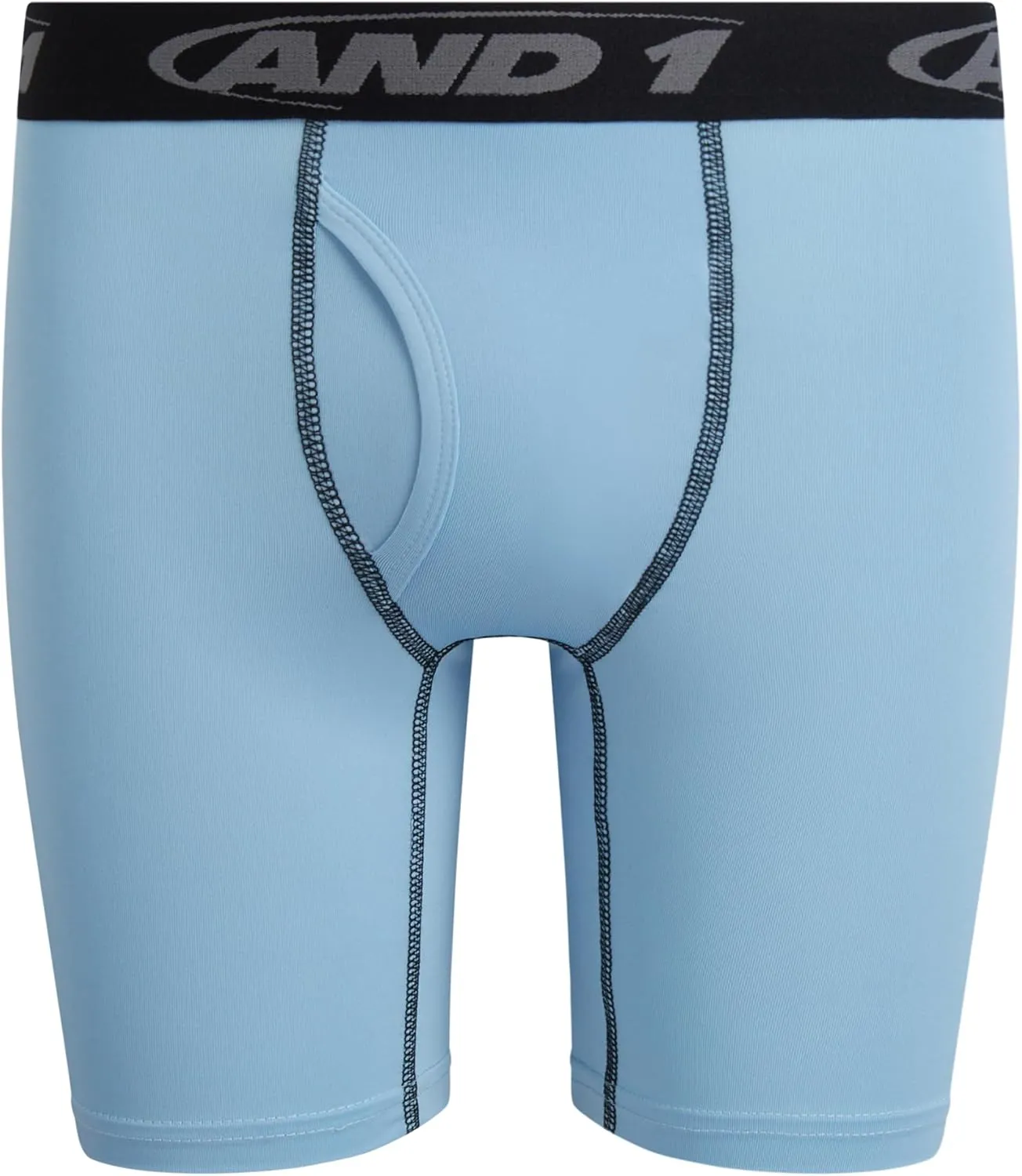 AND1 Boys' Boxer Briefs - 8 Pack Functional Fly Compression Long Leg Boxers - Performance Underwear for Boys (6-18)