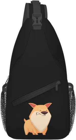 Angry Dog Grinning Crossbody Bags For Women Men Chest Backpack Gym Shoulder Bag Travel Outdoor Sports Casual Crossbody Bags