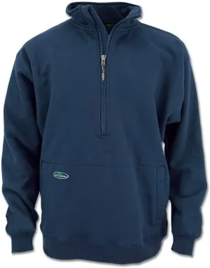 Arborwear Double Thick Half Zip Pullover - Heavy Duty Cotton Fleece Mens Half Zip Pullover Sweatshirt with Gusseted Arms