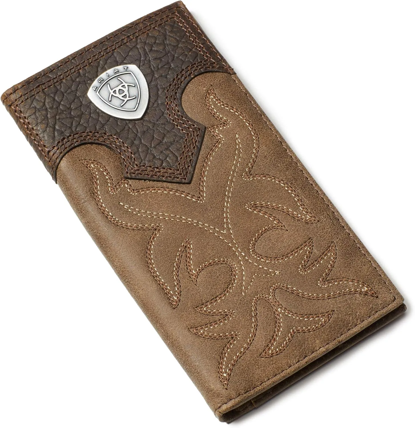 ARIAT Men's Logo Boot Stitch Rodeo Wallet Rodeo_Brown Size One Size