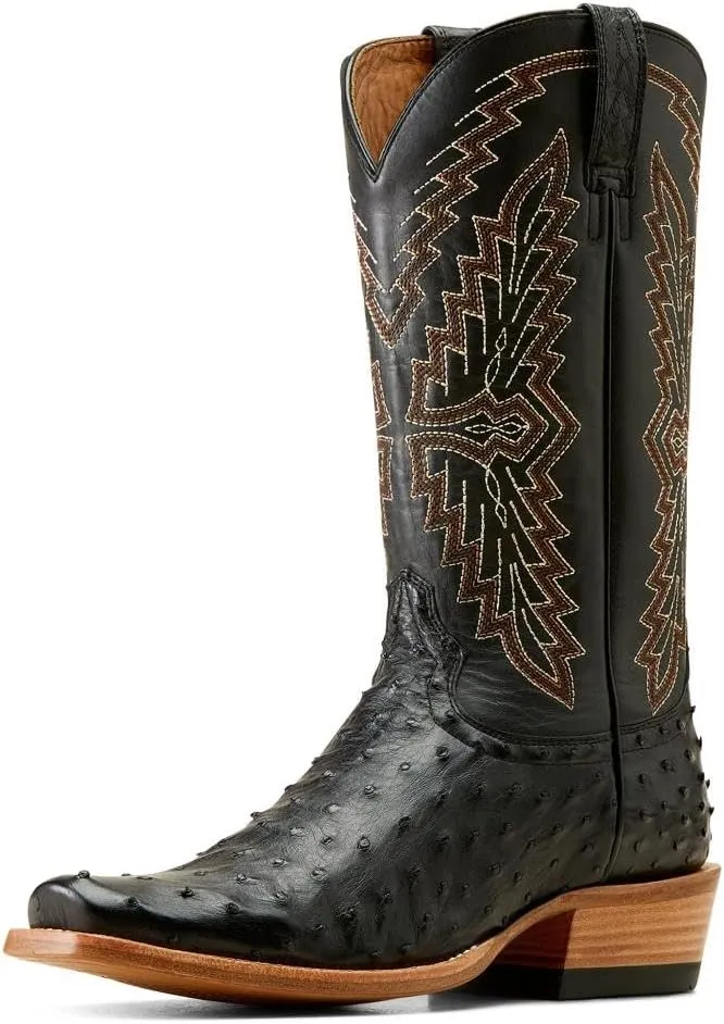 ARIAT Mens Relentless Futurity Done Right Black Full Quill Ostrich Boot