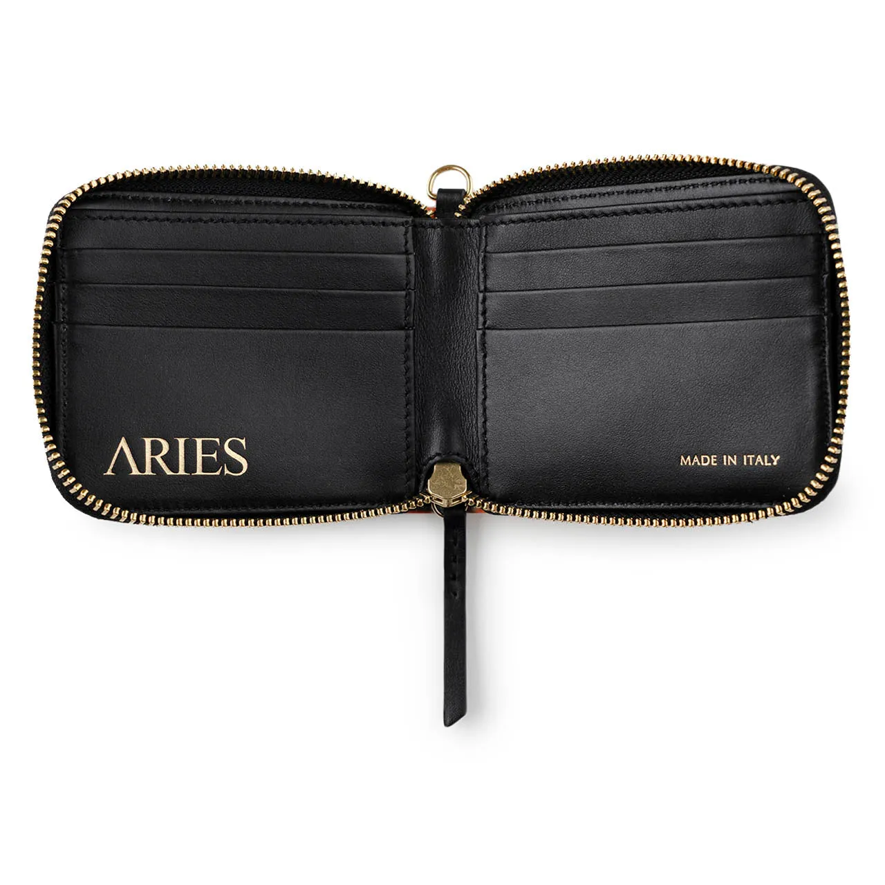 aries leather wallet (black / red)