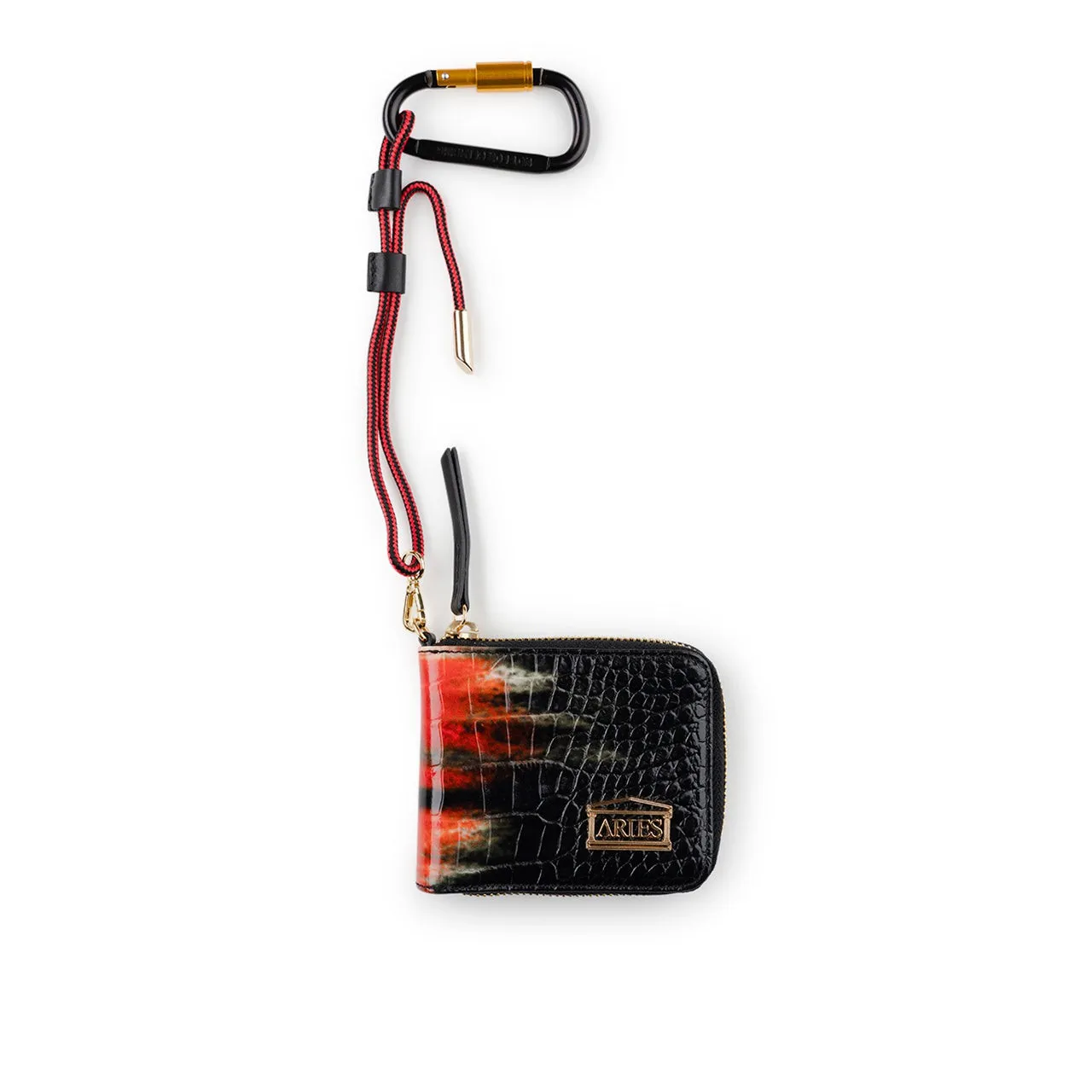aries leather wallet (black / red)
