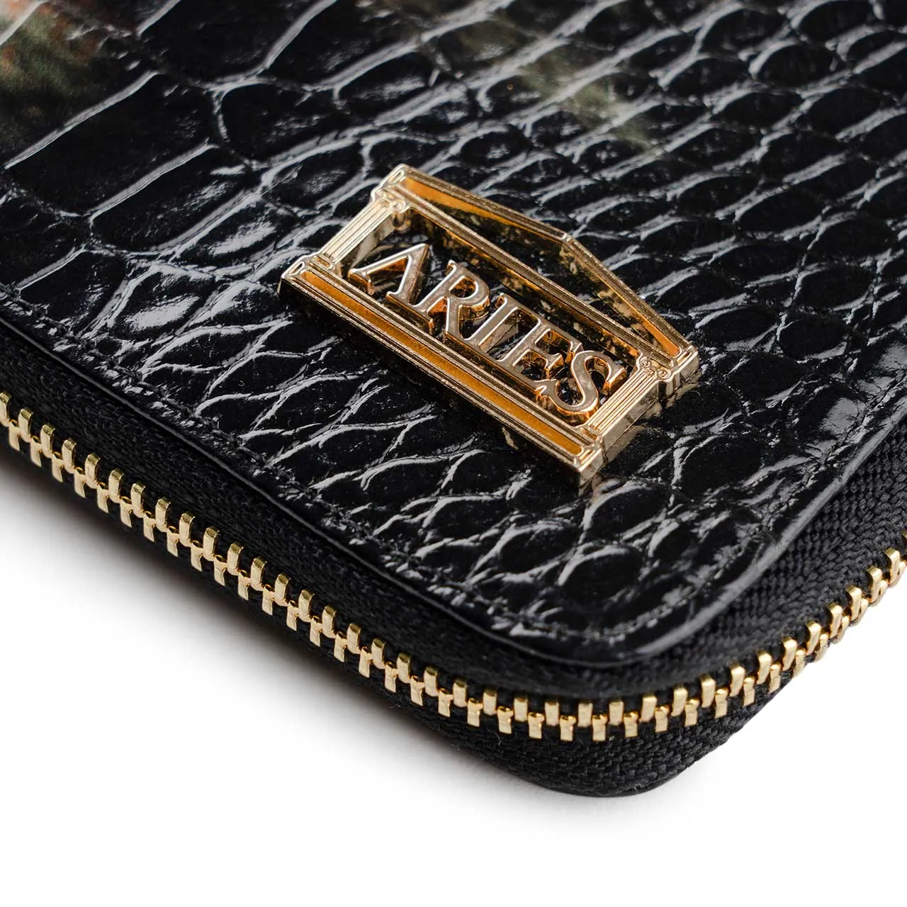 aries leather wallet (black / red)