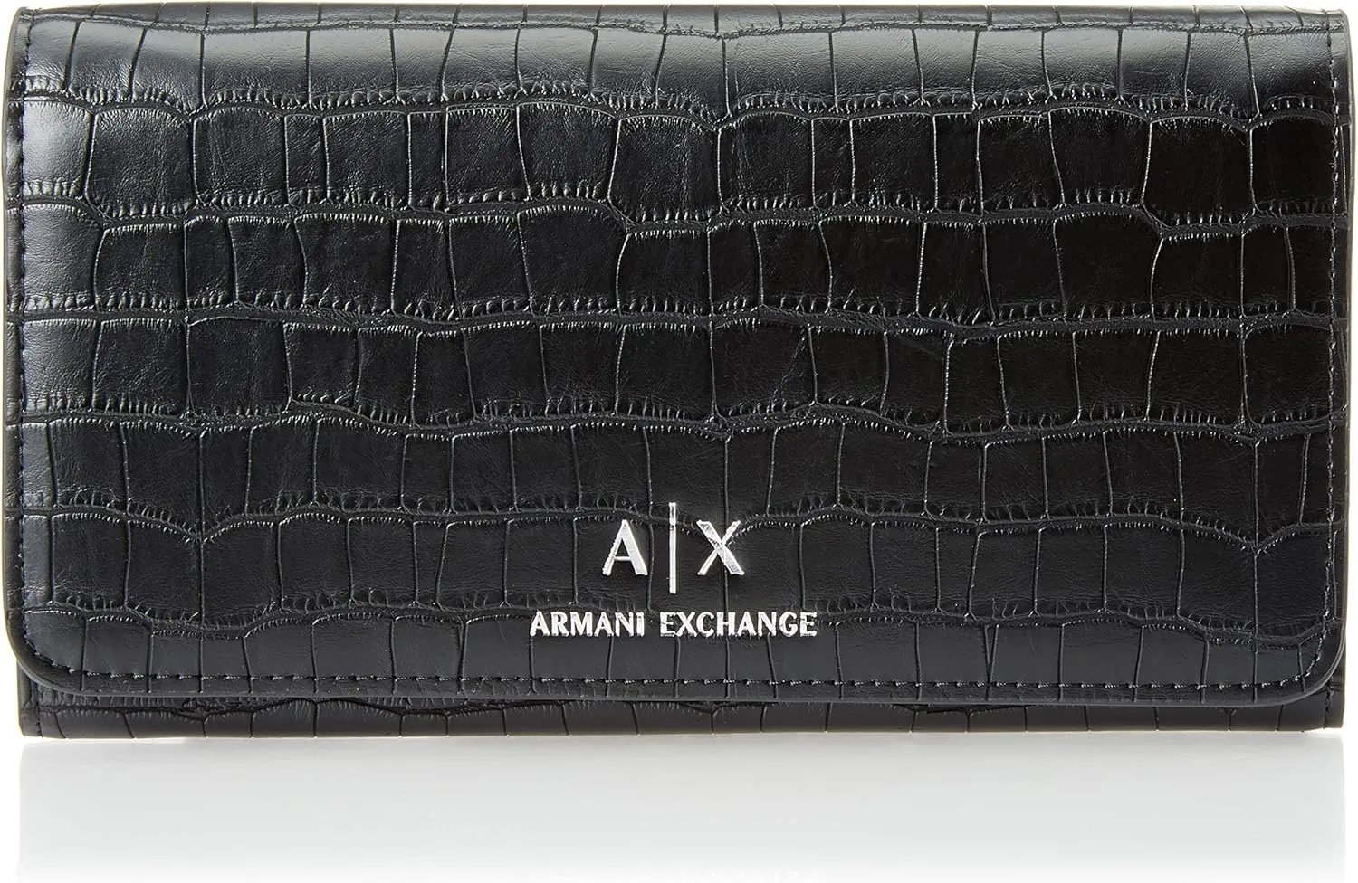 Armani Exchange Crocodile Pu Leather Continental Wallet