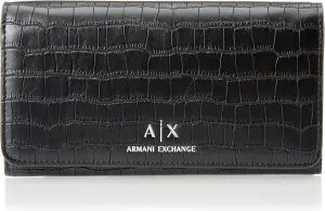 Armani Exchange Crocodile Pu Leather Continental Wallet