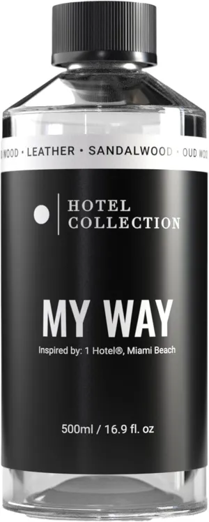 Aroma360 Hotel Collection Diffuser Oil-My Way-Aromatherapy Essential Fragrance Oil-Sandalwood, Warm Virginia Cedar& Beautiful Iris-500ML 16.9 Fl oz