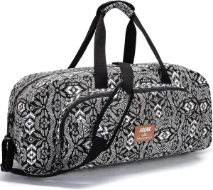 AROME Yoga Mat Bag for Women Men, Large Canvas Yoga Bag for 1/4" 1/3" 2/5" 1/2" Extra Thick Exercise Yoga Mat Gym Tote Sports Duffle Bag Carrying Bags with Wet Pocket & Shoulder Strap & Mat Strap