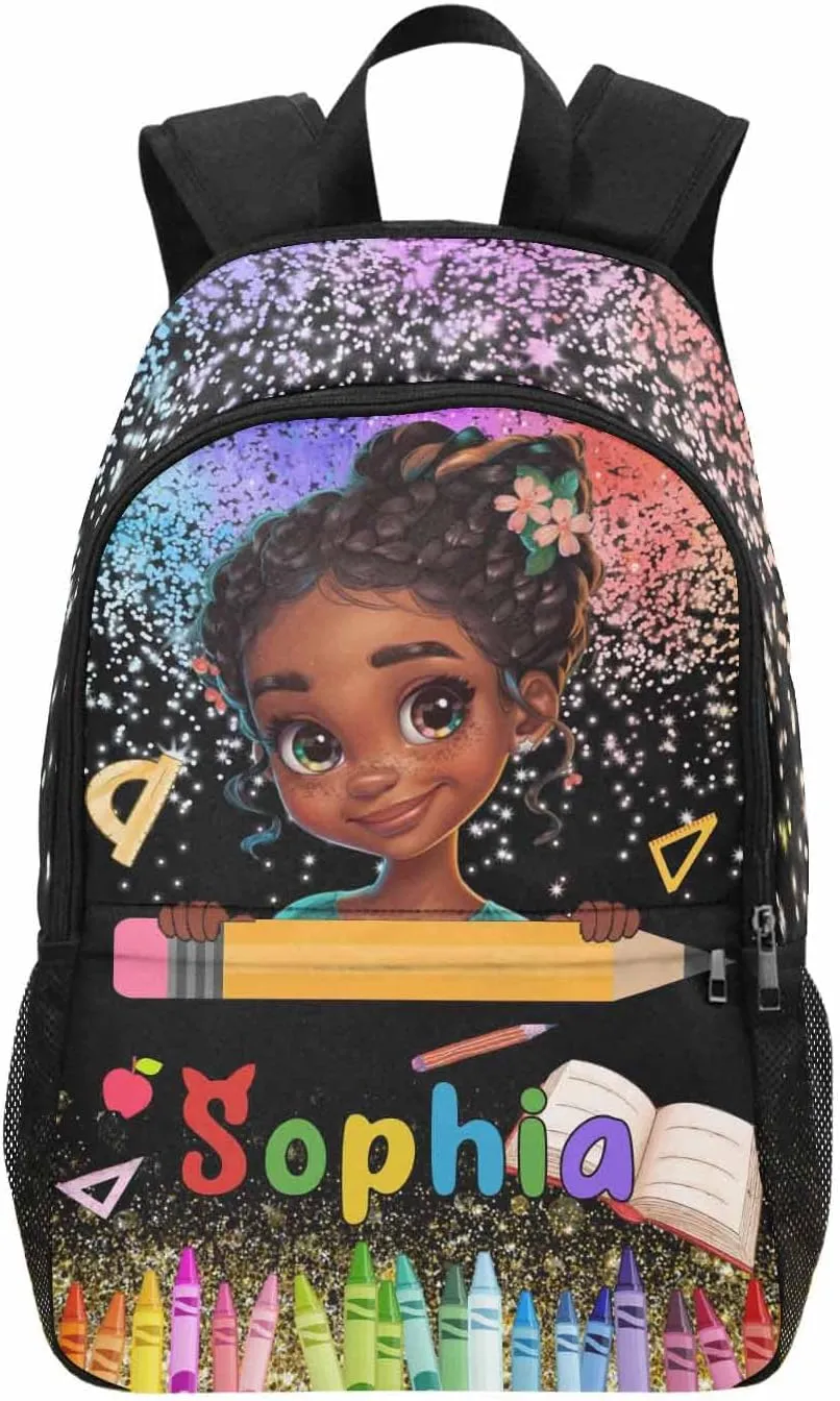 Artsadd Custom Kids Backpack with Lunch Box Set, Personalized Name School Bags Bookbag Lunch Bag for Boys Girls (Design 04)