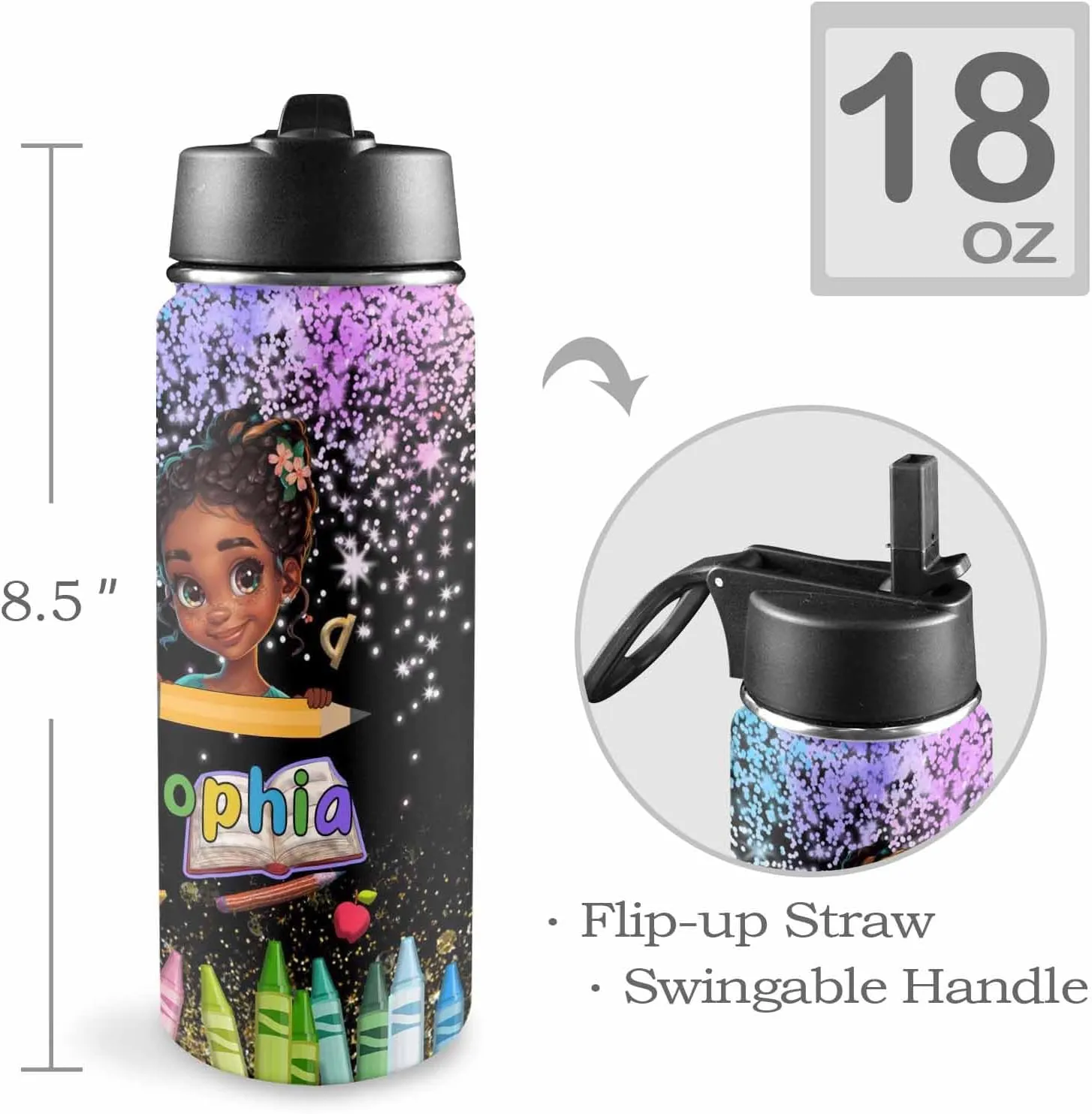 Artsadd Custom Kids Backpack with Lunch Box Set, Personalized Name School Bags Bookbag Lunch Bag for Boys Girls (Design 04)