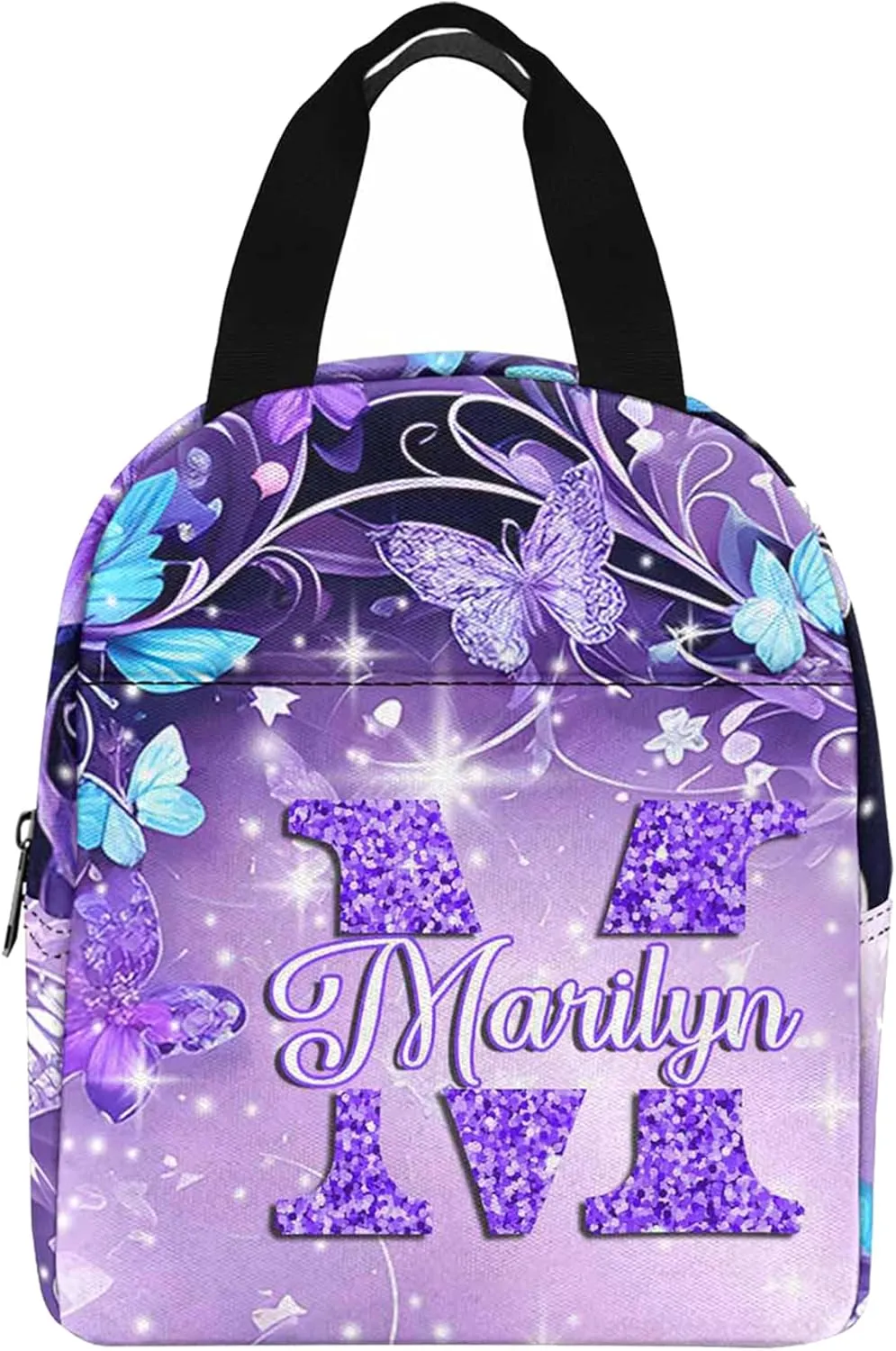 Artsadd Custom Kids Backpack with Lunch Box Set, Personalized Name School Bags Bookbag Lunch Bag for Boys Girls(Design 27)