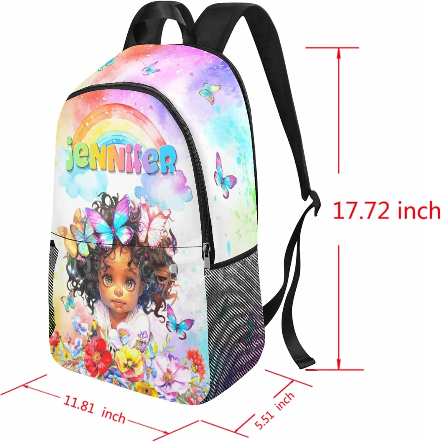 Artsadd Custom Kids Backpack with Lunch Box Set, Personalized Name School Bags Bookbag Lunch Bag for Boys Girls(Design 35)