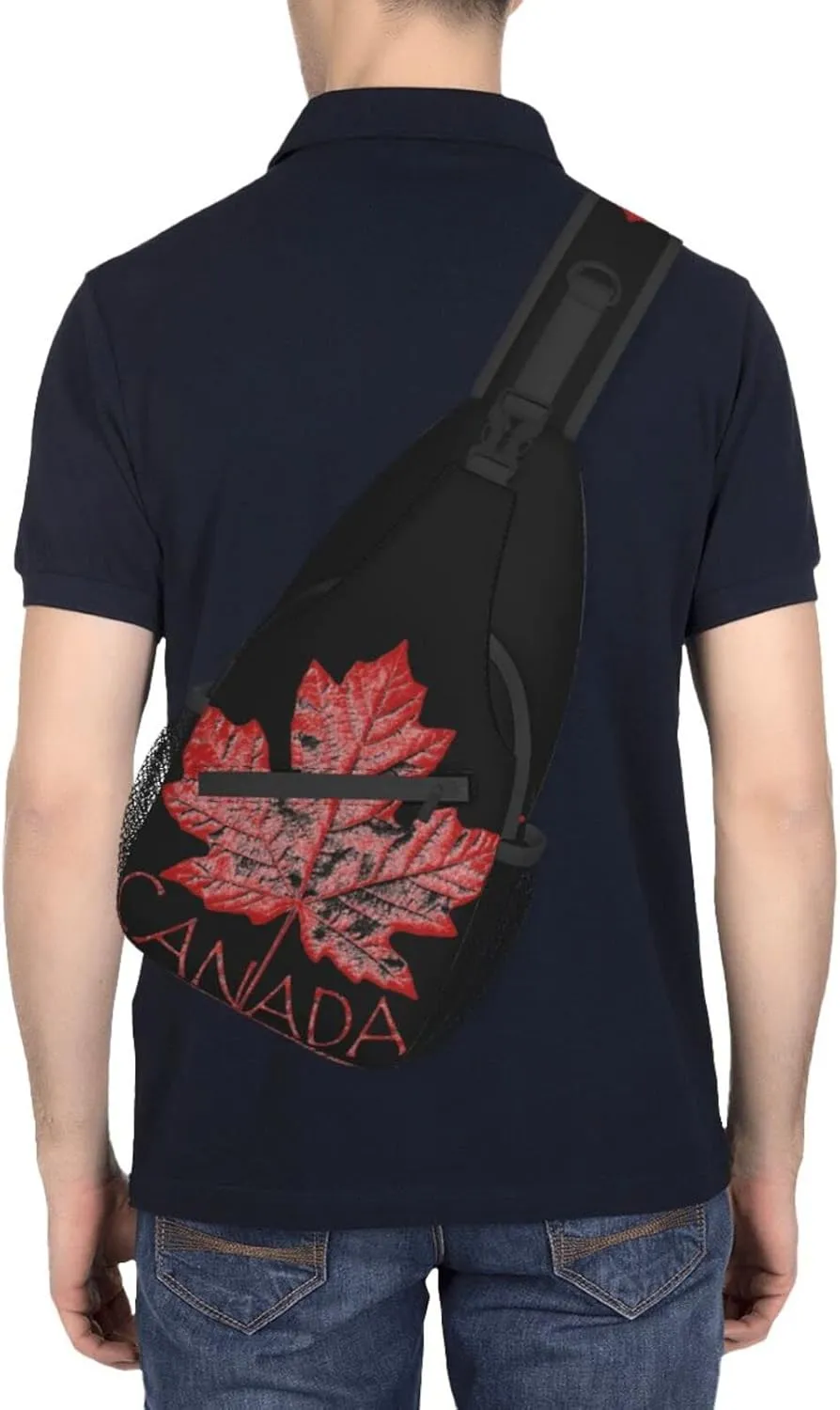 ASYG Canada Sling Bag Canada Flag Crossbody Chest Daypack Casual Backpack Maple Leaf Shoulder Bag For Travel Picnic