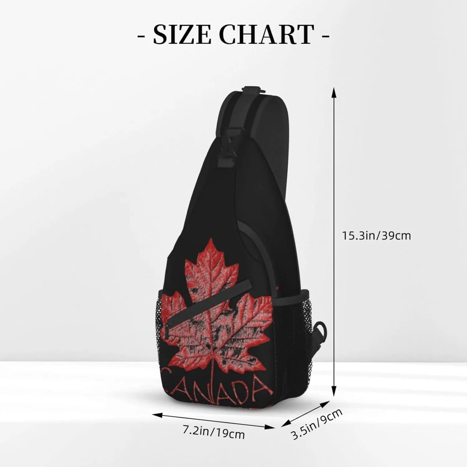 ASYG Canada Sling Bag Canada Flag Crossbody Chest Daypack Casual Backpack Maple Leaf Shoulder Bag For Travel Picnic