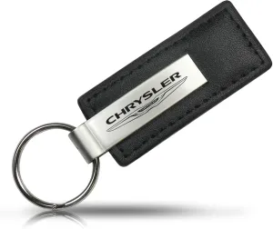 Au-Tomotive Gold, INC. Chrysler Black Leather Keychain