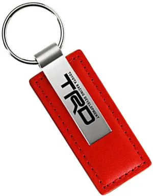 Au-TOMOTIVE GOLD Rectangular Leather Key Chain for Toyota TRD (Red)