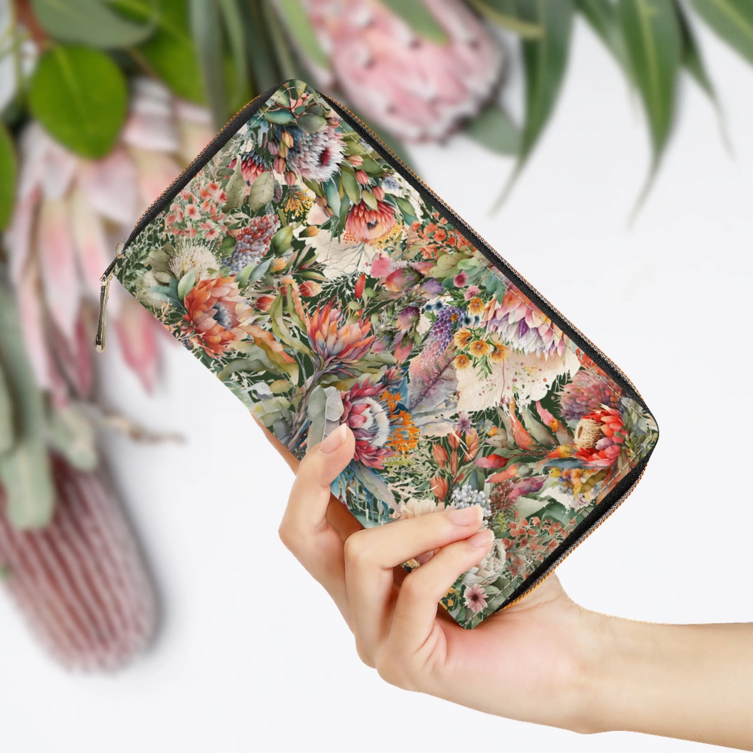 Australian Native Flowers Zip-Around Wallet