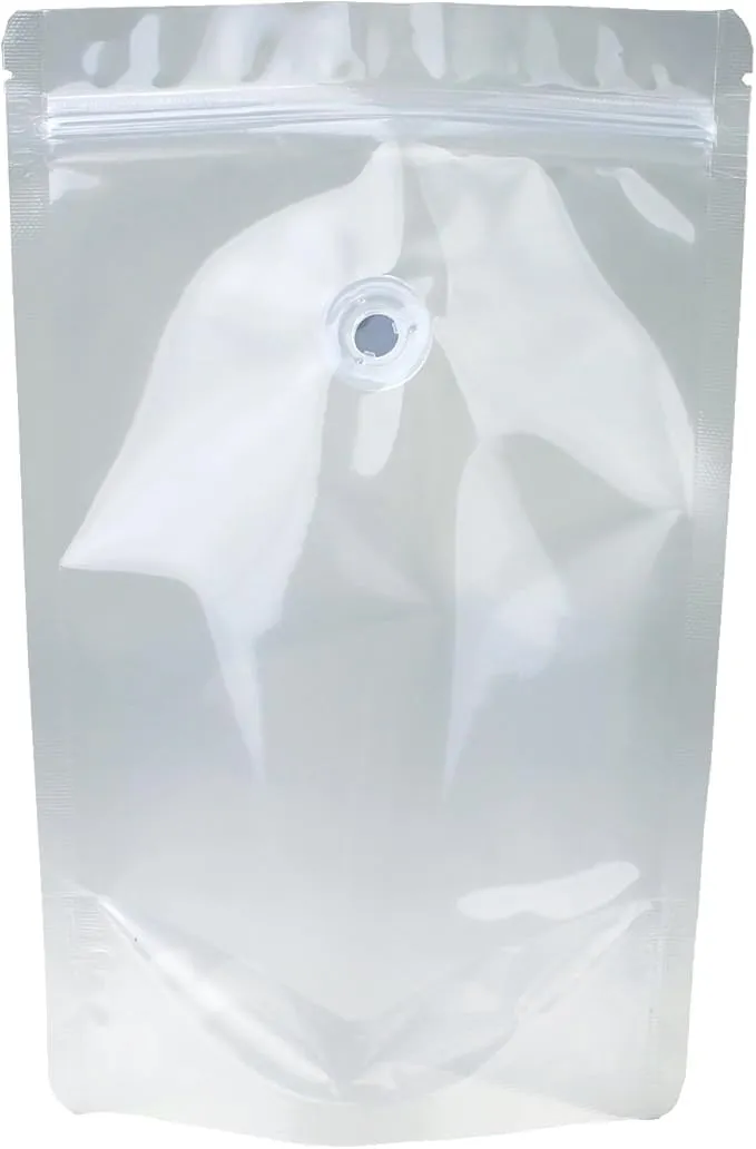 AwePackage 8 oz Clear Stand up Zipper Pouch Coffee Bag with Valve (20, 8 oz)