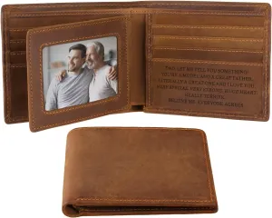 awofer Engraved Personalized Pocket Bifold Wallet For Dad From Daughter, Personalized Presents for Birthday, Father's Day，Christmas.