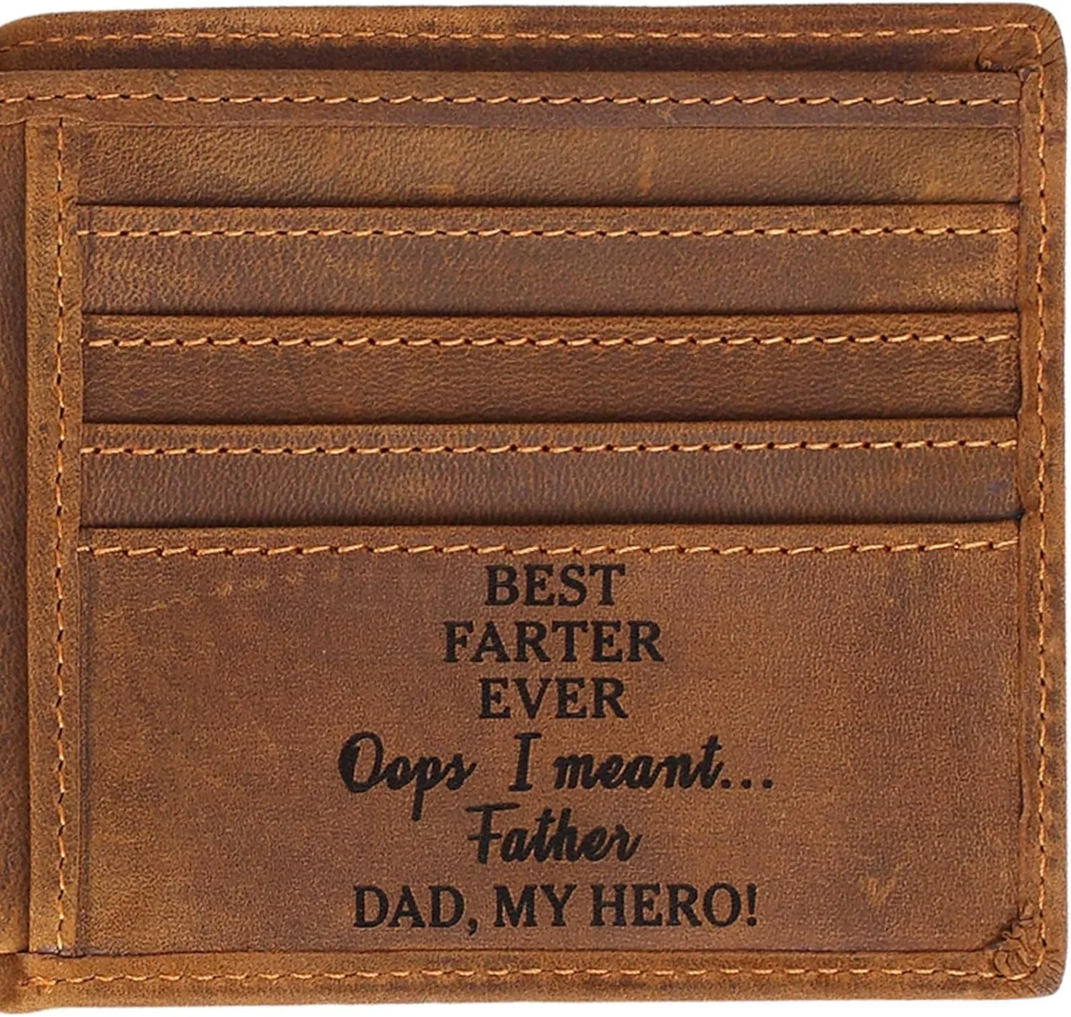 awofer Engraved Personalized Pocket Bifold Wallet For Dad From Daughter, Personalized Presents for Birthday, Father's Day，Christmas.