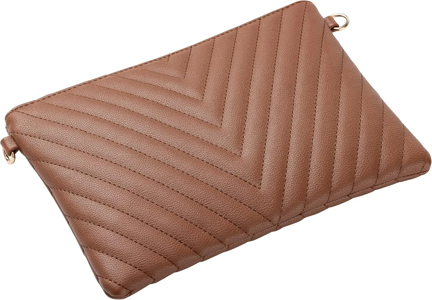 B BRENTANO Chevron Embroidered Crossbody Clutch Bag Pouch with Removable Wristlet & Adjustable Shoulder Strap