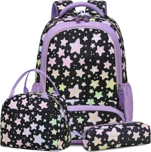 Backpack Unicorn for Girls School Preschool Backpack for Girls 3 IN 1 School Bookpack Set with Lunch Bag Pencil Bag