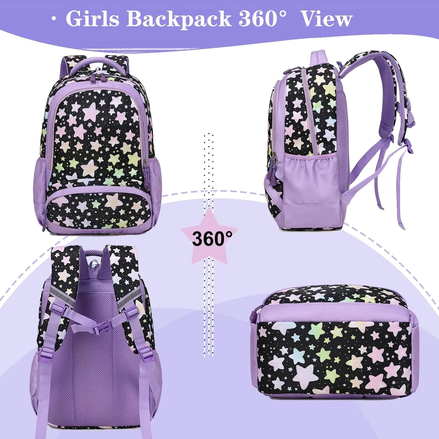 Backpack Unicorn for Girls School Preschool Backpack for Girls 3 IN 1 School Bookpack Set with Lunch Bag Pencil Bag
