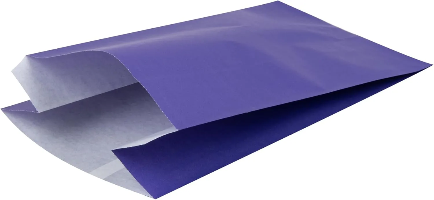 Bag Tek Purple Paper French Fry/Snack Bag - 5" x 3" x 8 3/4" - 100 count box