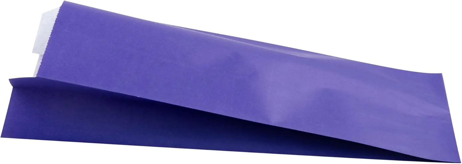 Bag Tek Purple Paper French Fry/Snack Bag - 5" x 3" x 8 3/4" - 100 count box