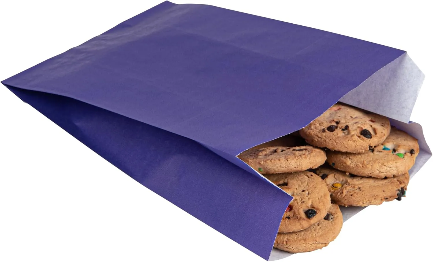 Bag Tek Purple Paper French Fry/Snack Bag - 5" x 3" x 8 3/4" - 100 count box