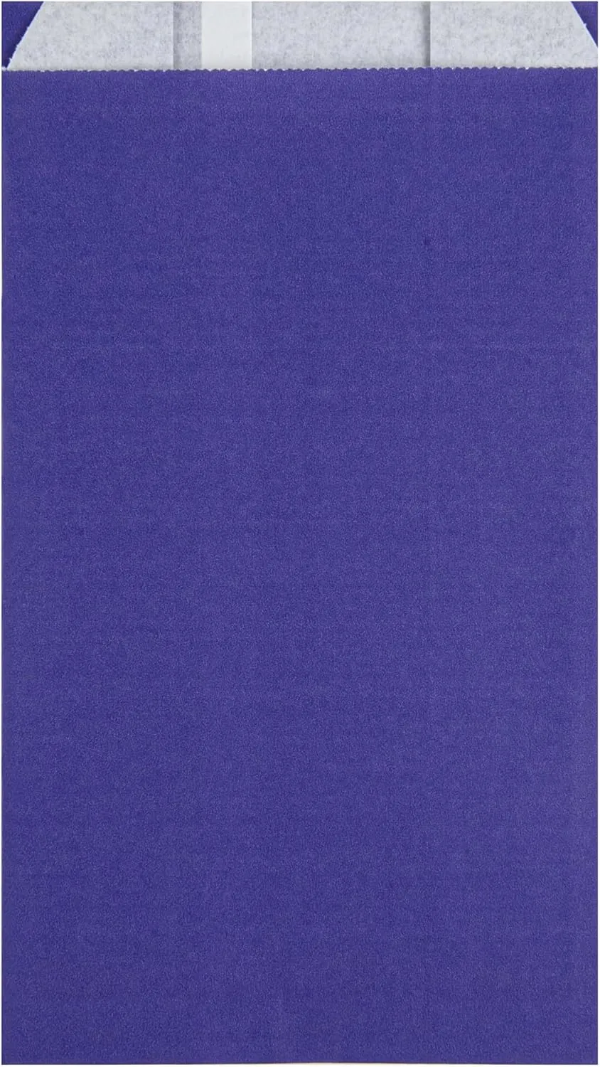 Bag Tek Purple Paper French Fry/Snack Bag - 5" x 3" x 8 3/4" - 100 count box