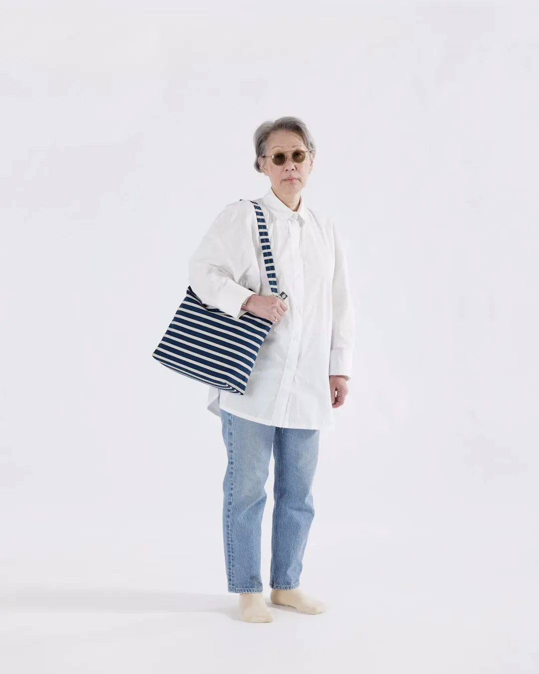 Baggu Horizontal Zip Duck Bag - Navy Stripe