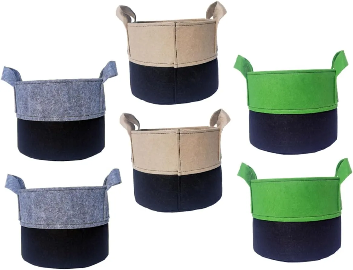 balacoo 6 Pack Plant Grow Bags Fleece Drainage Holes for Root Formation Control