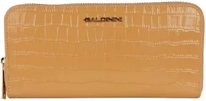 Baldinini Trend Elegant Croco Print Leather Women's Wallet, Beige