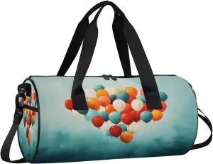 Balloon Travel Gym Bag Waterproof Sport Dance Bag for Women Men Portable Gymnastics Duffel Bags Canvas Tote Carry on Handbag for Workout Overnight Weekender
