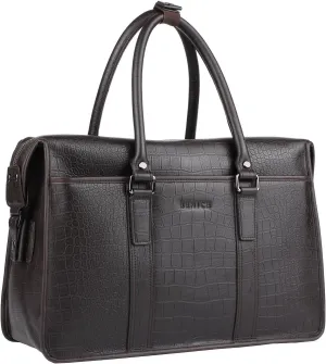 Banuce Brown Leather Briefcase for Men Attache Case Laptop Business Bags Travel Handbag