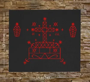 Baron Samedi Voodoo Veve Canvas Print or Back Patch - Gothic Metal Occult Punk Skeleton Wicca Pentagram Demonic Dragon Demon Evil Goat Mendes Skull Goat's Head Satan Satanic Devil Baphomet Inverted