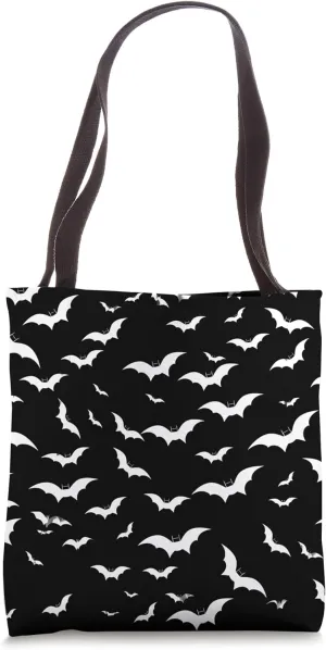 Bat Swarm Pattern Goth Punk Spooky Tote Bag