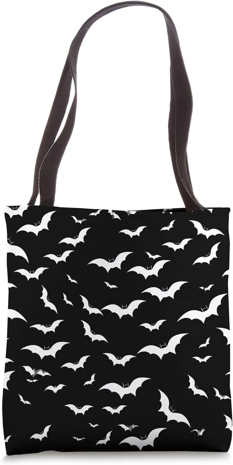 Bat Swarm Pattern Goth Punk Spooky Tote Bag