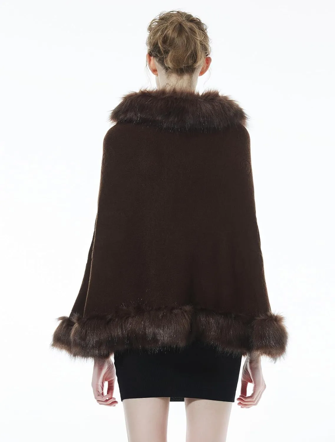 BEAUTELICATE Faux Fur Shawl Wrap Stole Shrug Bridal Winter Wedding with Hook
