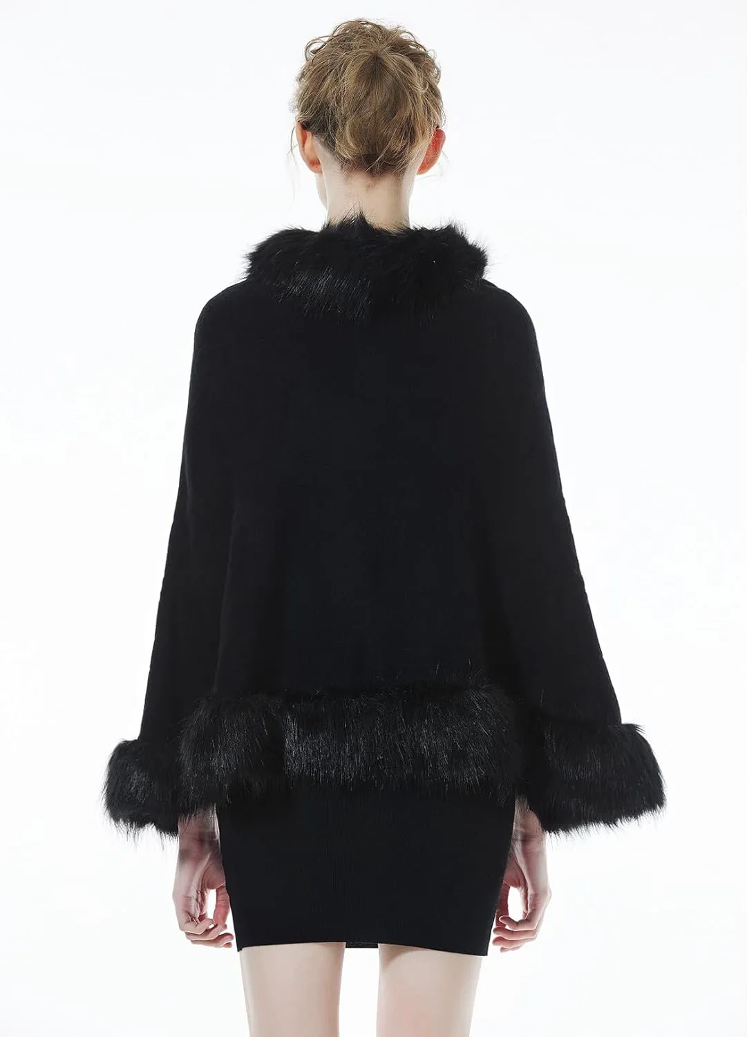 BEAUTELICATE Faux Fur Shawl Wrap Stole Shrug Bridal Winter Wedding with Hook