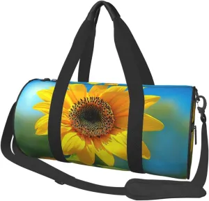 Beautiful sunflower Printed Sports Gym Bag for Men Women Foldable Duffel Bag Carry On Weekender Bag for Travel Sports