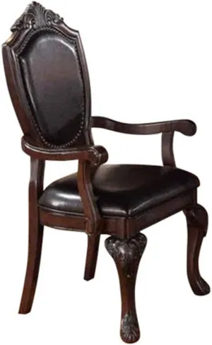 Benjara Rubber Wood Arm Chair, Set Of 2, Brown